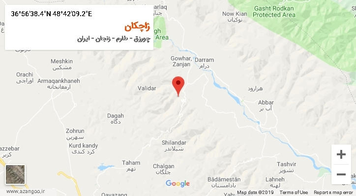 روستای زاچکان بر روی نقشه
