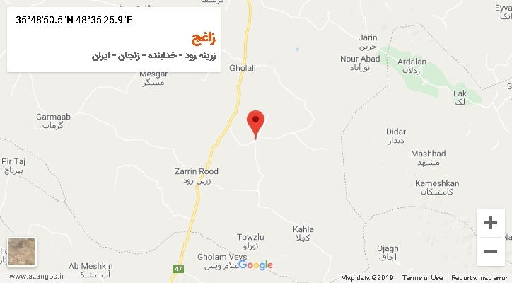 روستای زاغج بر روی نقشه