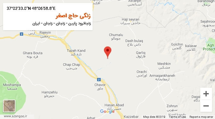 روستای زنگی حاج اصغر بر روی نقشه