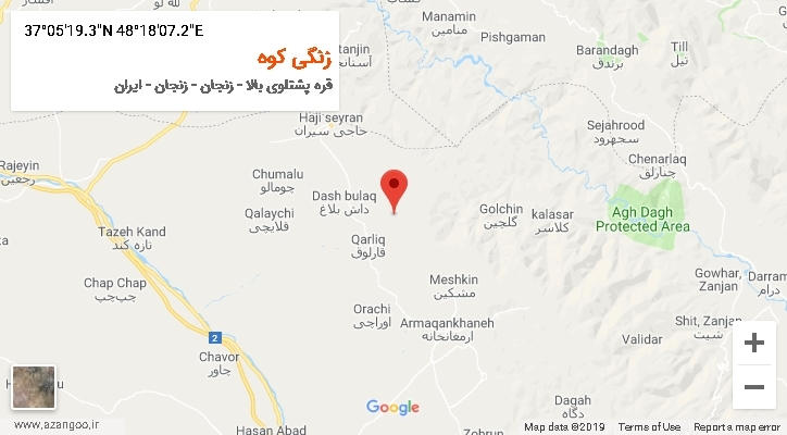 روستای زنگی کوه بر روی نقشه
