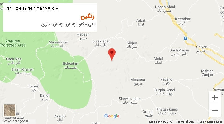 روستای زنگین بر روی نقشه