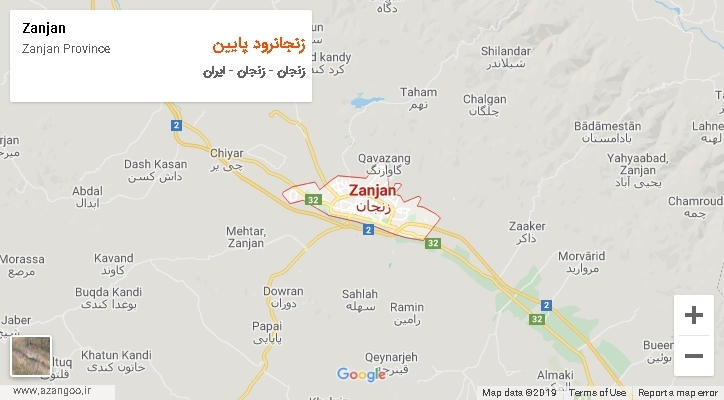 دهستان زنجانرود پایین بر روی نقشه