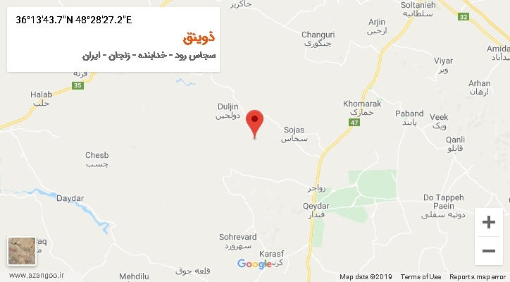 روستای ذوینق بر روی نقشه