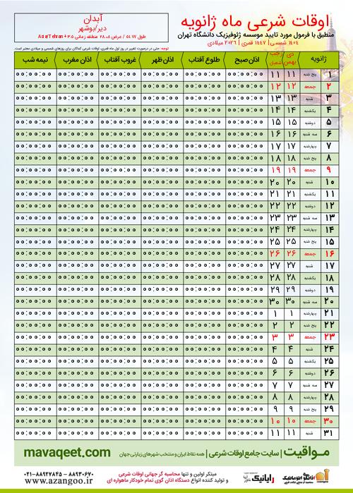 پیش نمایش فایل تصویری اوقات شرعی