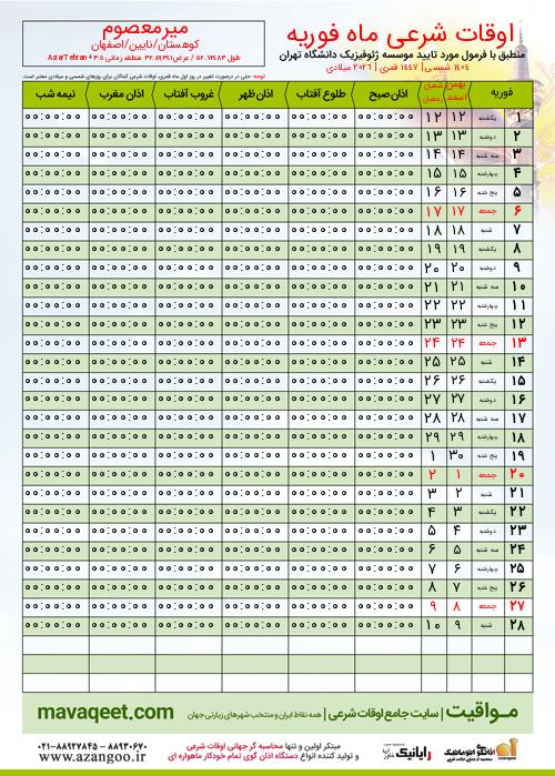 پیش نمایش فایل تصویری اوقات شرعی