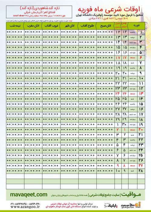 پیش نمایش فایل تصویری اوقات شرعی