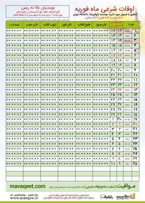 پیش نمایش فایل تصویری اوقات شرعی
