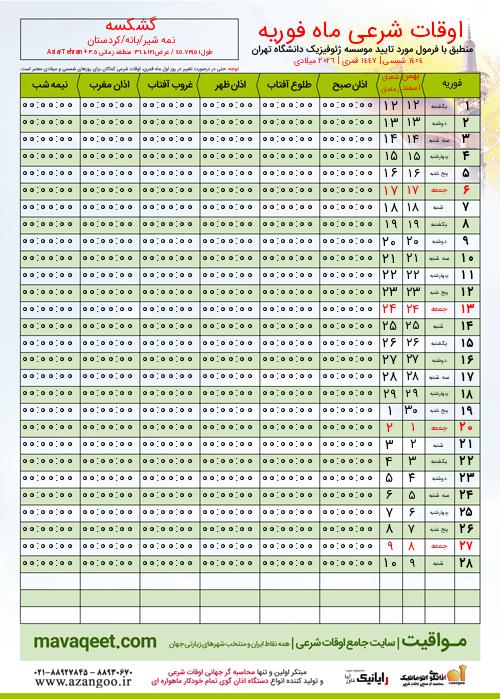 پیش نمایش فایل تصویری اوقات شرعی
