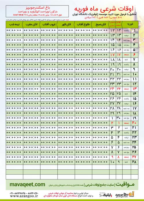 پیش نمایش فایل تصویری اوقات شرعی