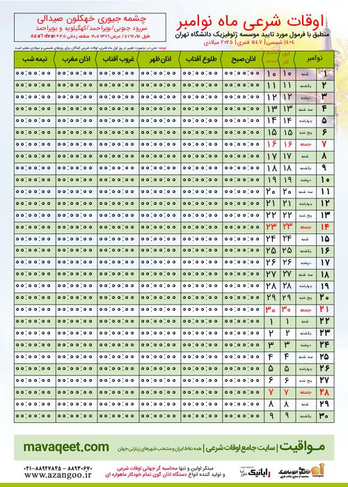 پیش نمایش فایل تصویری اوقات شرعی