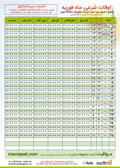 پیش نمایش فایل تصویری اوقات شرعی