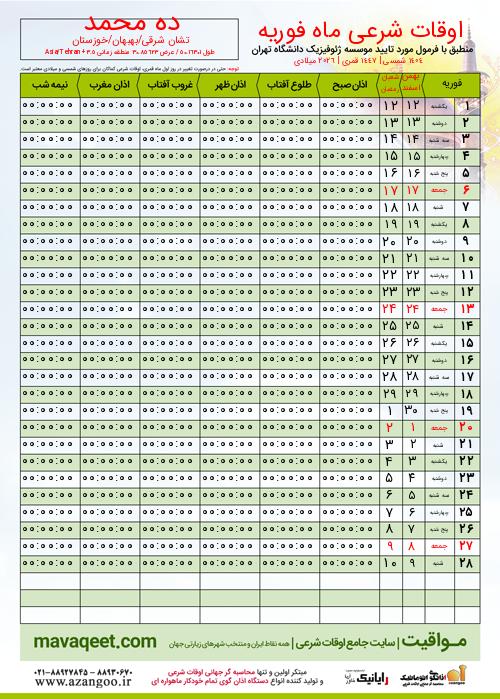 پیش نمایش فایل تصویری اوقات شرعی