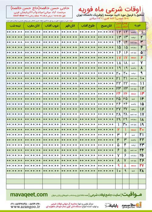 پیش نمایش فایل تصویری اوقات شرعی