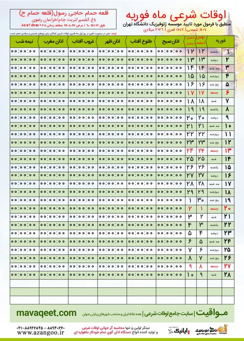 پیش نمایش فایل تصویری اوقات شرعی