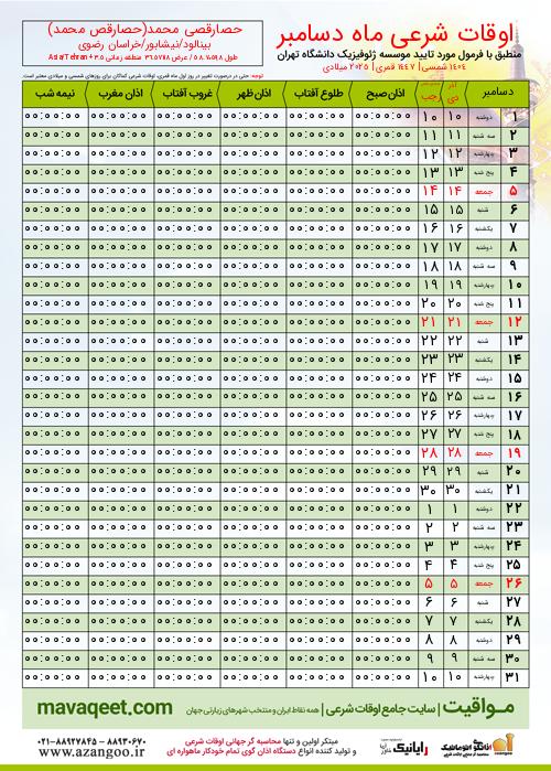 پیش نمایش فایل تصویری اوقات شرعی
