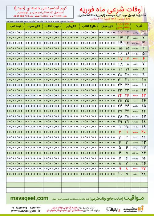 پیش نمایش فایل تصویری اوقات شرعی