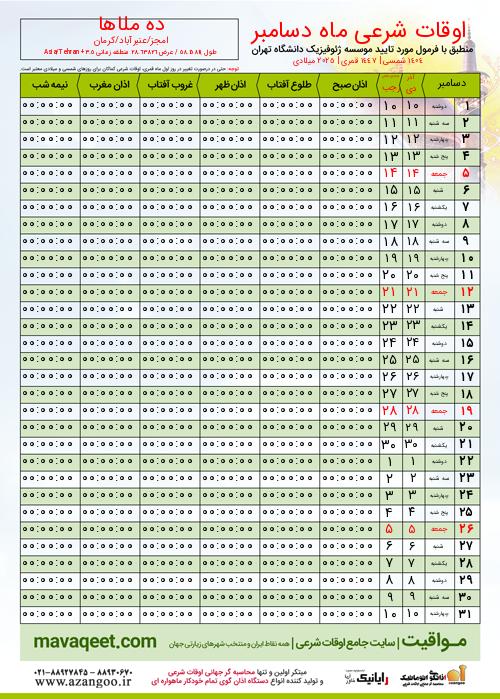 پیش نمایش فایل تصویری اوقات شرعی