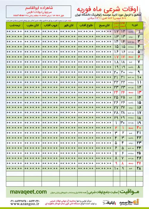 پیش نمایش فایل تصویری اوقات شرعی