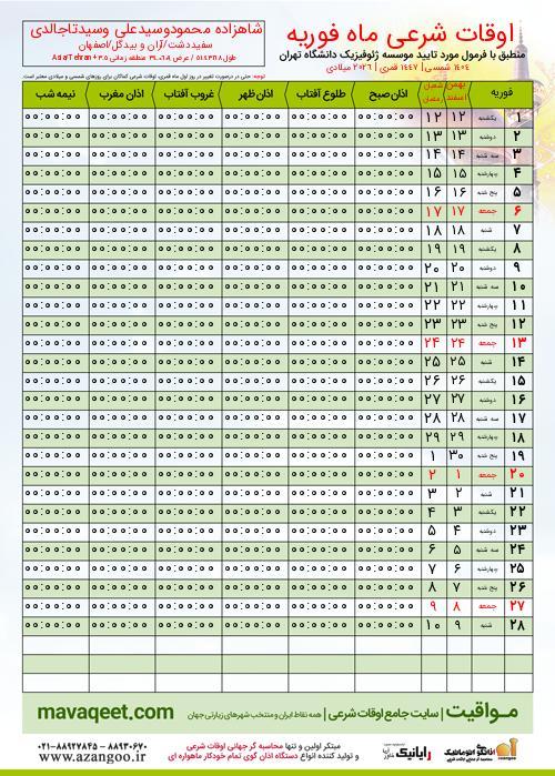 پیش نمایش فایل تصویری اوقات شرعی