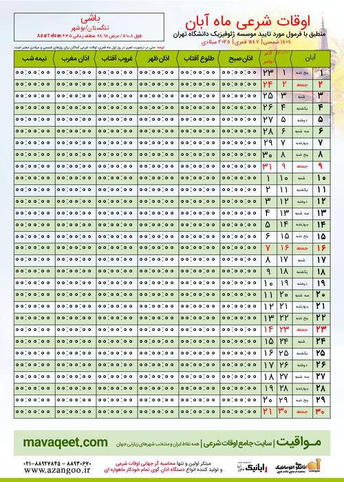 پیش نمایش فایل تصویری اوقات شرعی