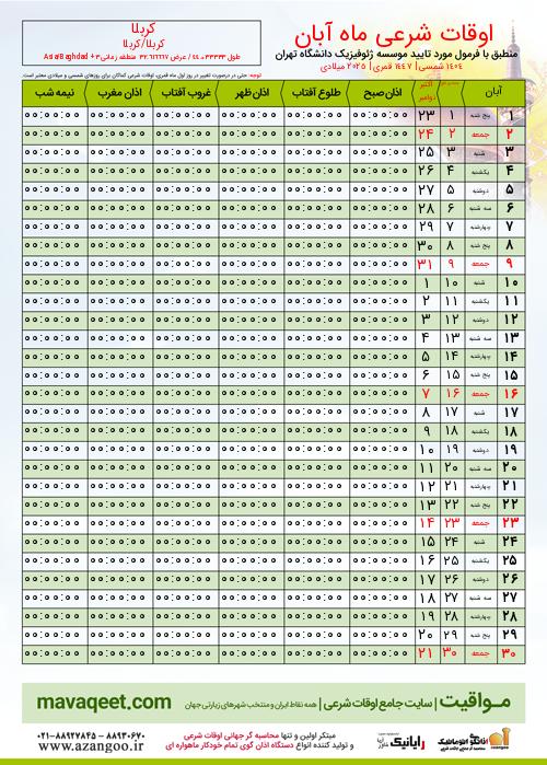 پیش نمایش فایل تصویری اوقات شرعی