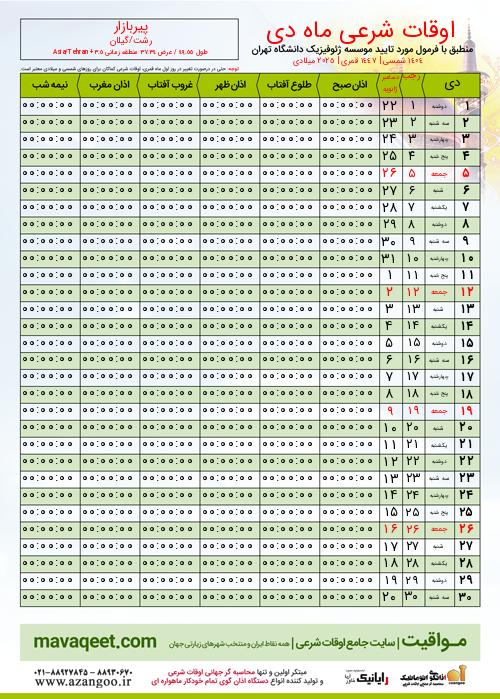 پیش نمایش فایل تصویری اوقات شرعی