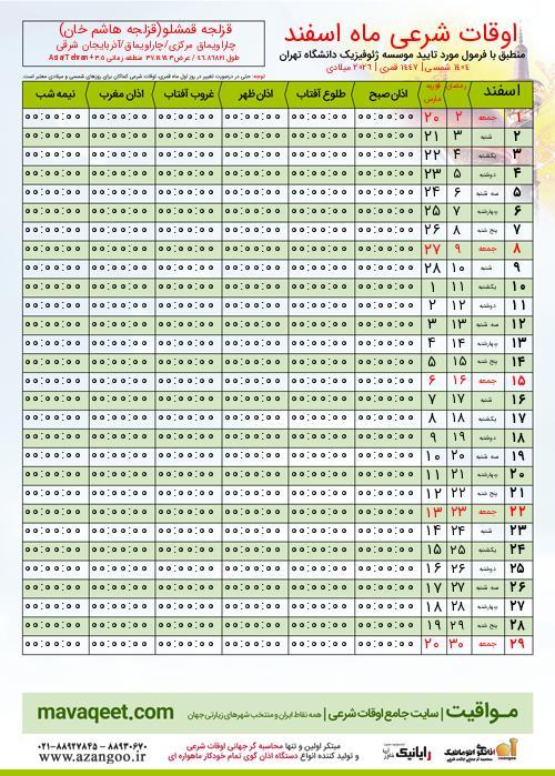 پیش نمایش فایل تصویری اوقات شرعی