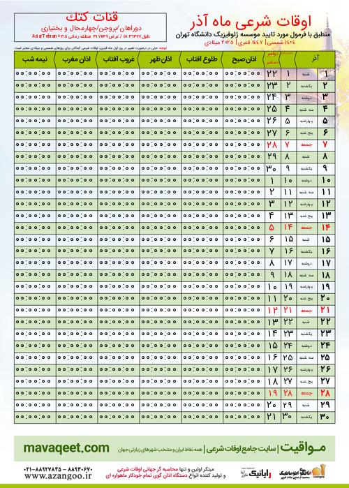 پیش نمایش فایل تصویری اوقات شرعی