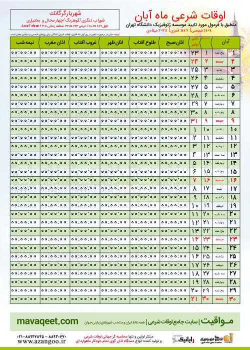 پیش نمایش فایل تصویری اوقات شرعی
