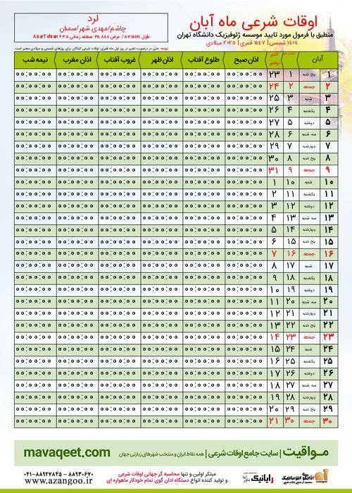 پیش نمایش فایل تصویری اوقات شرعی