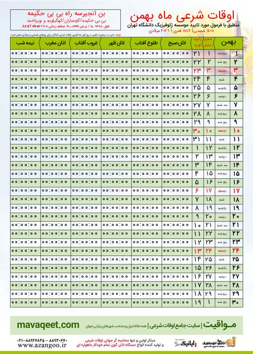 پیش نمایش فایل تصویری اوقات شرعی