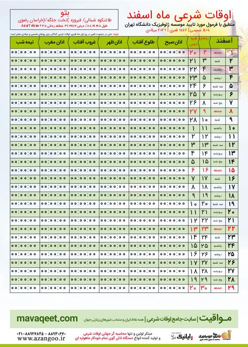 پیش نمایش فایل تصویری اوقات شرعی