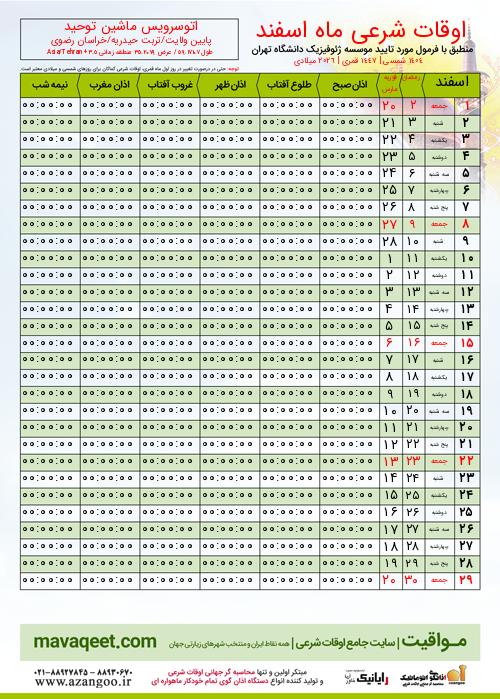 پیش نمایش فایل تصویری اوقات شرعی