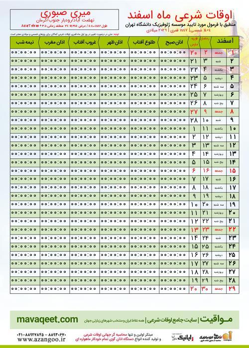 پیش نمایش فایل تصویری اوقات شرعی