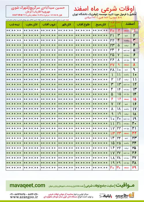 پیش نمایش فایل تصویری اوقات شرعی